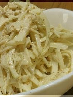 A picture of Daikon Radish and Onion Salad with Sesame Mayonnaise.