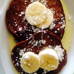 A picture of Banana Cacao Pancakes.