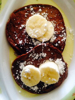 A picture of Banana Cacao Pancakes.