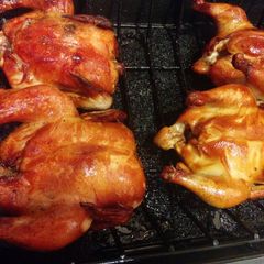 A picture of Brown sugar game hens.