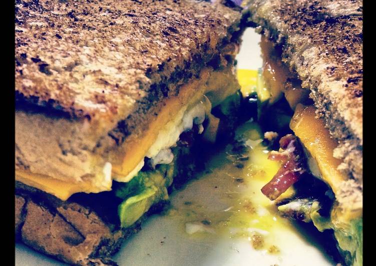 Bacon, egg, cheese and avocado sandwich