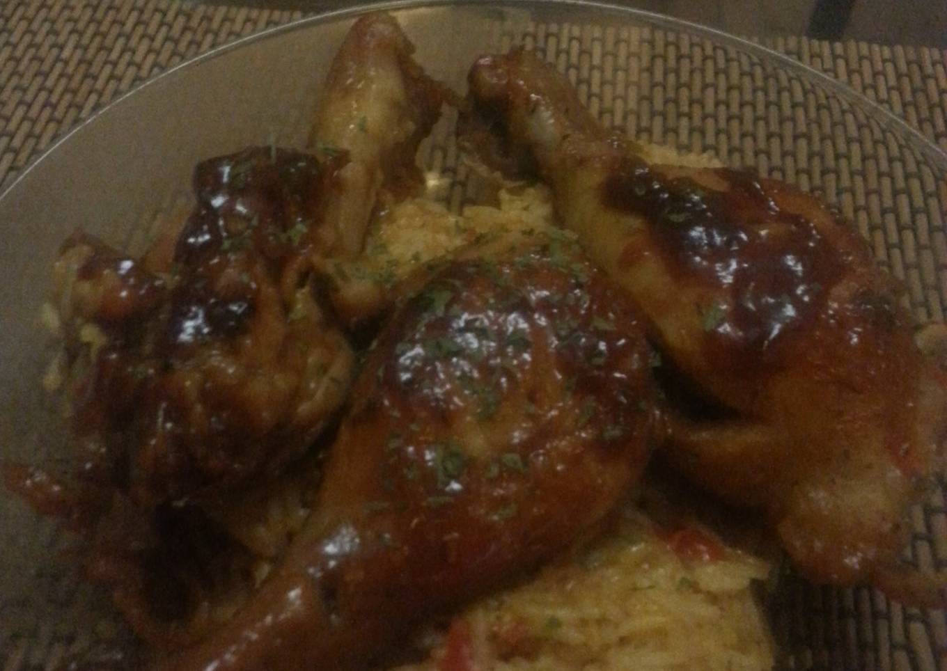 Balsamic Honey Glazed Chicken with Rice