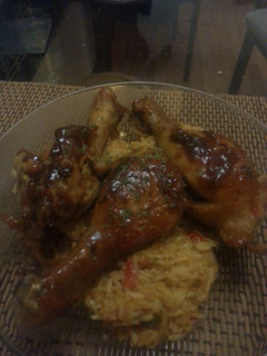 A picture of Balsamic Honey Glazed Chicken with Rice.