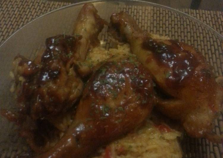 Balsamic Honey Glazed Chicken with Rice