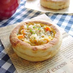 A picture of Shrimp & Mushroom English Muffin Quiche.