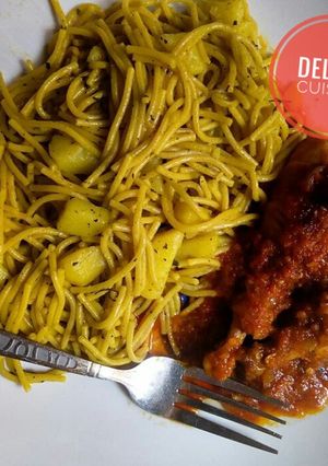 A picture of Spaghetti and Stew.