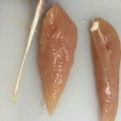 A picture of How To Easily Remove the Sinew from Chicken Tenders.