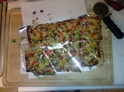 A picture of chicken bread baked