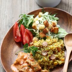 Curry Pilaf with Chicken in Tomato-Cream Sauce A picture of Curry Pilaf with Chicken in Tomato-Cream Sauce.
