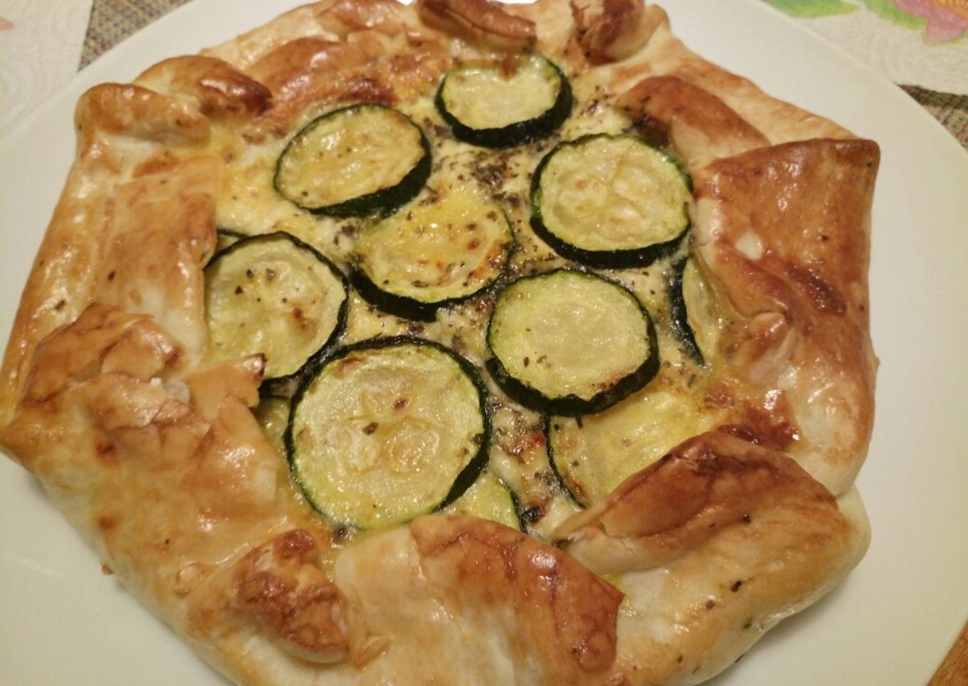 Zucchine, feta and sun dried tomato pie