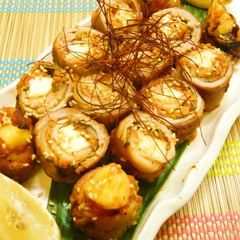 A picture of Grilled Pork and Kimchi Rolls.