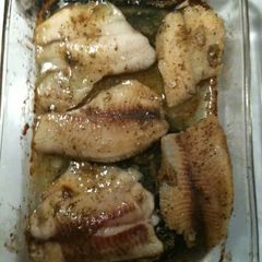Lemon pepper fish fillets A picture of Lemon pepper fish fillets.