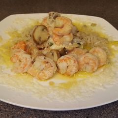 A picture of Shrimp Scampi with No Carb Gluten Free Pasta.