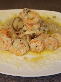 A picture of Shrimp Scampi with No Carb Gluten Free Pasta.