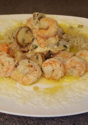 A picture of Shrimp Scampi with No Carb Gluten Free Pasta.