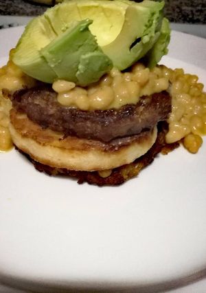 A picture of Vegan brekkie stack.