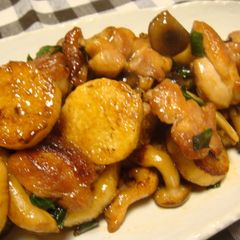 A picture of Sweet and Savory Chicken and Nagaimo Yam Stir Fry.