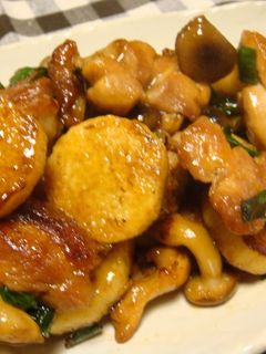 A picture of Sweet and Savory Chicken and Nagaimo Yam Stir Fry.