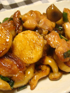 A picture of Sweet and Savory Chicken and Nagaimo Yam Stir Fry.