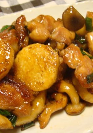 A picture of Sweet and Savory Chicken and Nagaimo Yam Stir Fry.