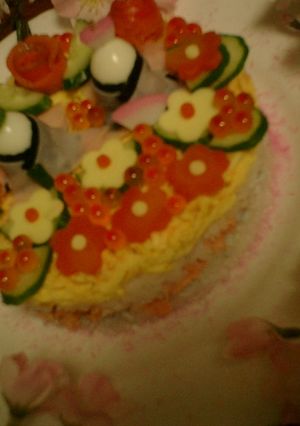 A picture of Hina Matsuri Sushi Cake.
