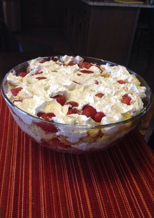 A picture of Southern Strawberry Punch Bowl Cake.