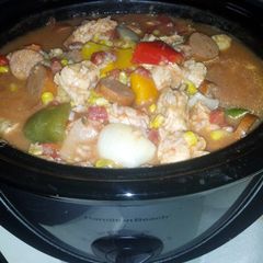 A picture of LOW CALORIE Chicken sausage & chicken gumbo.