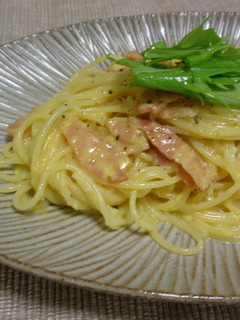 A picture of Coffee Creamer Pasta Carbonara.