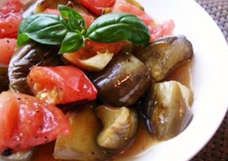 Eggplant & Tomato Salad in a Garlic-Flavored Marinade