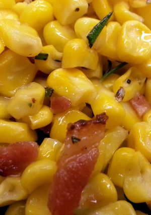 A picture of Corn w/ Bacon & Herbs.