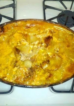 A picture of Bacon scalloped potatoes.