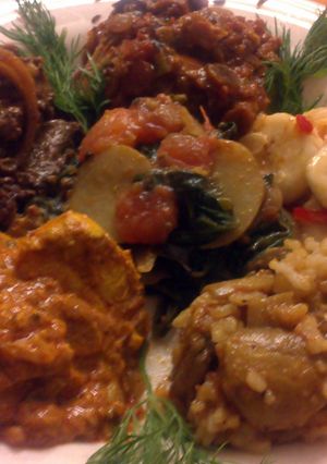 A picture of Sig's Andhra Lamb Chilli Curry.