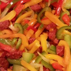 Sausage and pepper dish A picture of Sausage and pepper dish.
