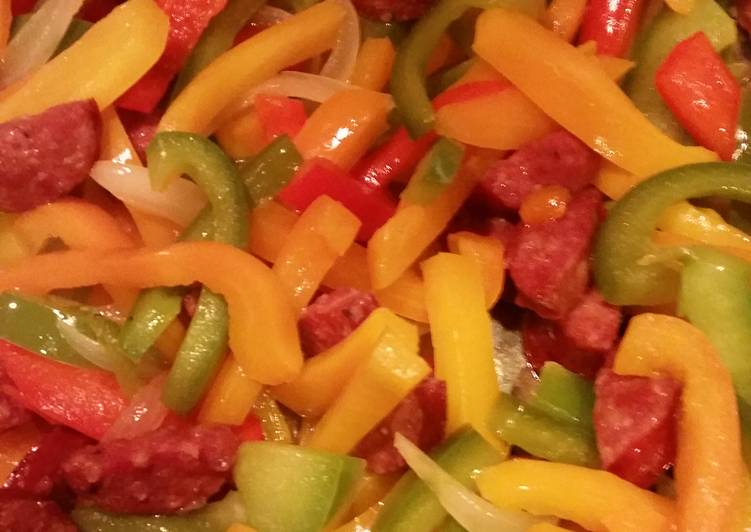 Steps to Make Tasty Sausage and pepper dish