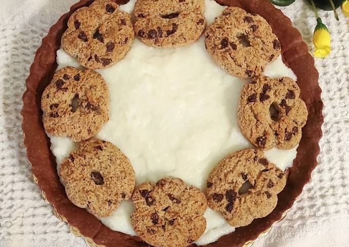 Crostata al cacao senza burro con crema al cocco