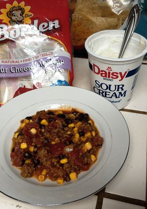 A picture of Black Bean Taco Soup.
