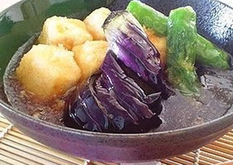 Agedashi Deep-Fried Tofu and Eggplant