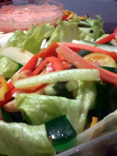 A picture of Okalitus' Vegie Salad with Mayo Dressing.