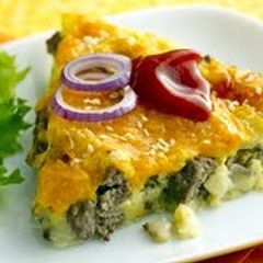 A picture of Cheeseburger Pie.