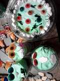 Monster Eyes n Slime Oreo Layered Dessert ~ halloween