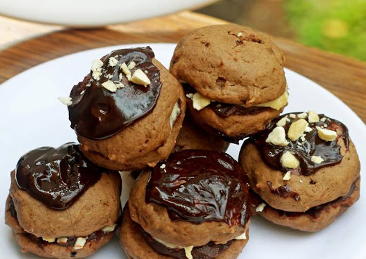 Chocolate Whoopie Pies with Caramel Buttercream