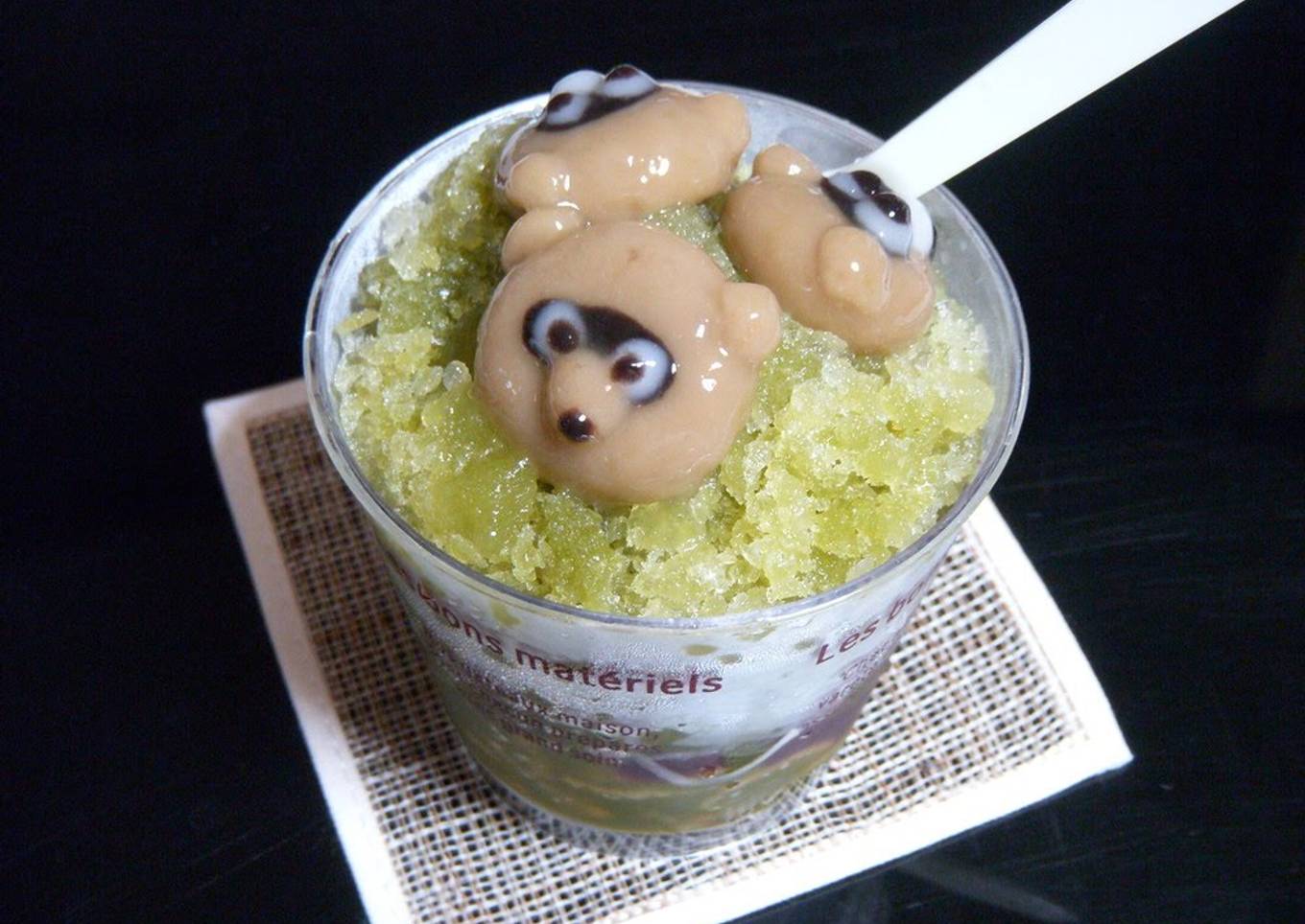 Matcha Green Tea Shaved Ice with Cute Mochi Balls