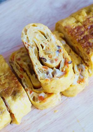 韓式蔬菜蛋捲 的食譜成品照片