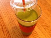 A picture of almond milk drink