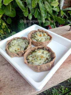 Una foto de Canastitas integrales de cebolla y queso (Fácil, rápido y saludable)