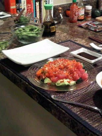 Simple Way Make Recipe Spicy Sashimi Tuna Salad that is  Makes Drooling, Perfect}