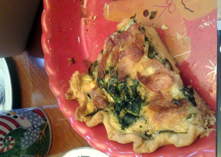 Spinach and bacon quiche