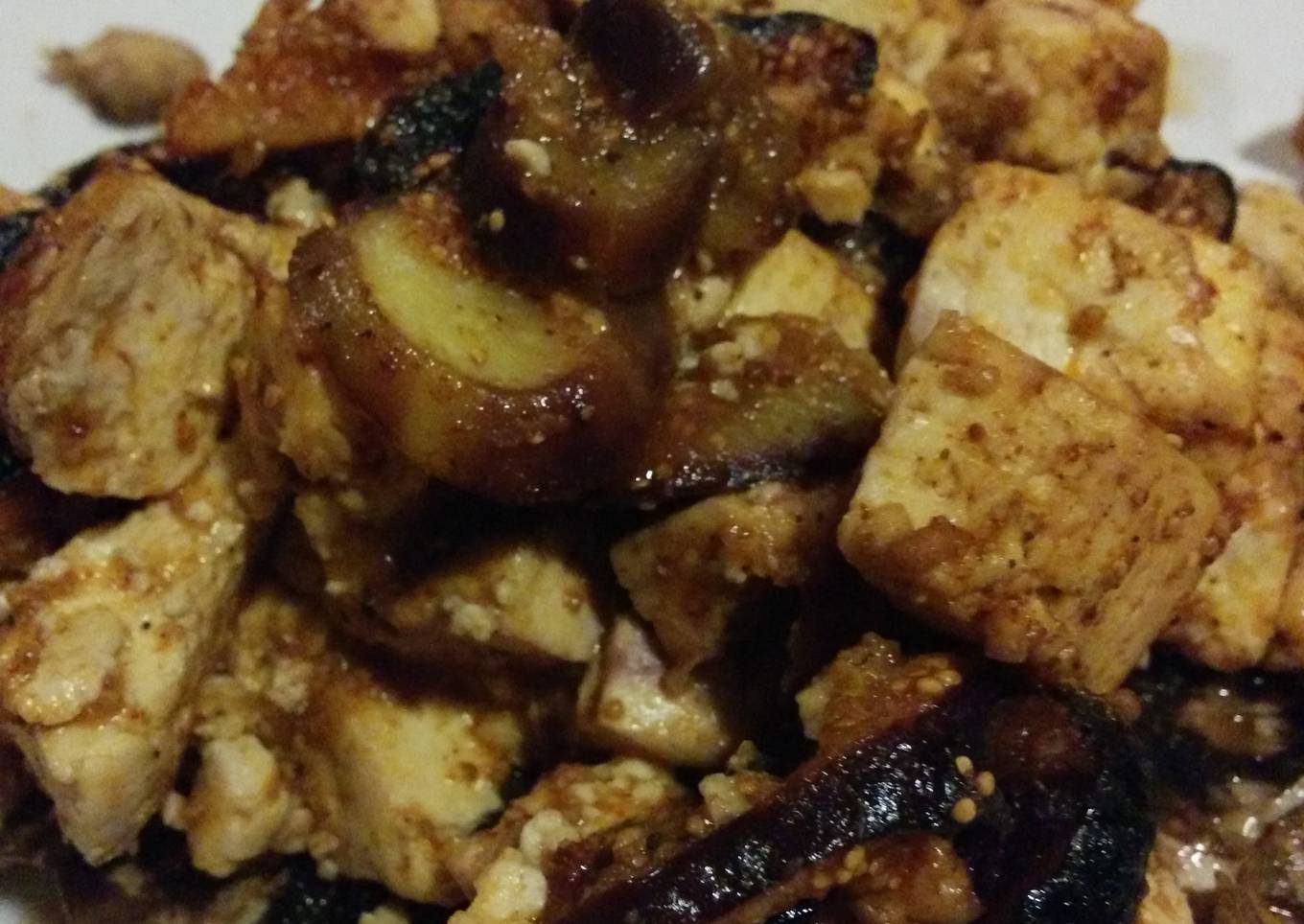 Fig & tofu stuffed mushrooms
