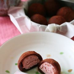 A picture of Just Like Truffles - Cheese and Chocolate Wrapped Mochi.