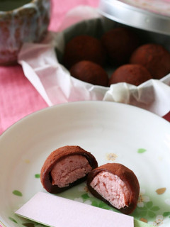 A picture of Just Like Truffles - Cheese and Chocolate Wrapped Mochi.